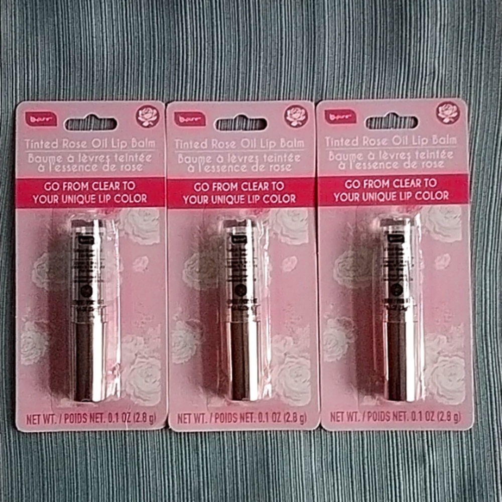 3 BPure Tinted Rose Oil Lip Balm